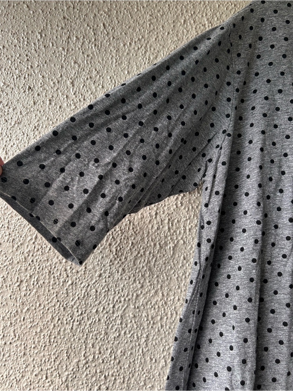 Sonoma Women's Gray Polka Dot Relaxed Tee 3/4 sleeves 1X like new - Picture 3 of 6